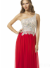 One shoulder Beaded Long Chiffon Prom Dress